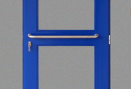 Kovové jednokřídlé dveře atyp. prosklené 2 ks skel